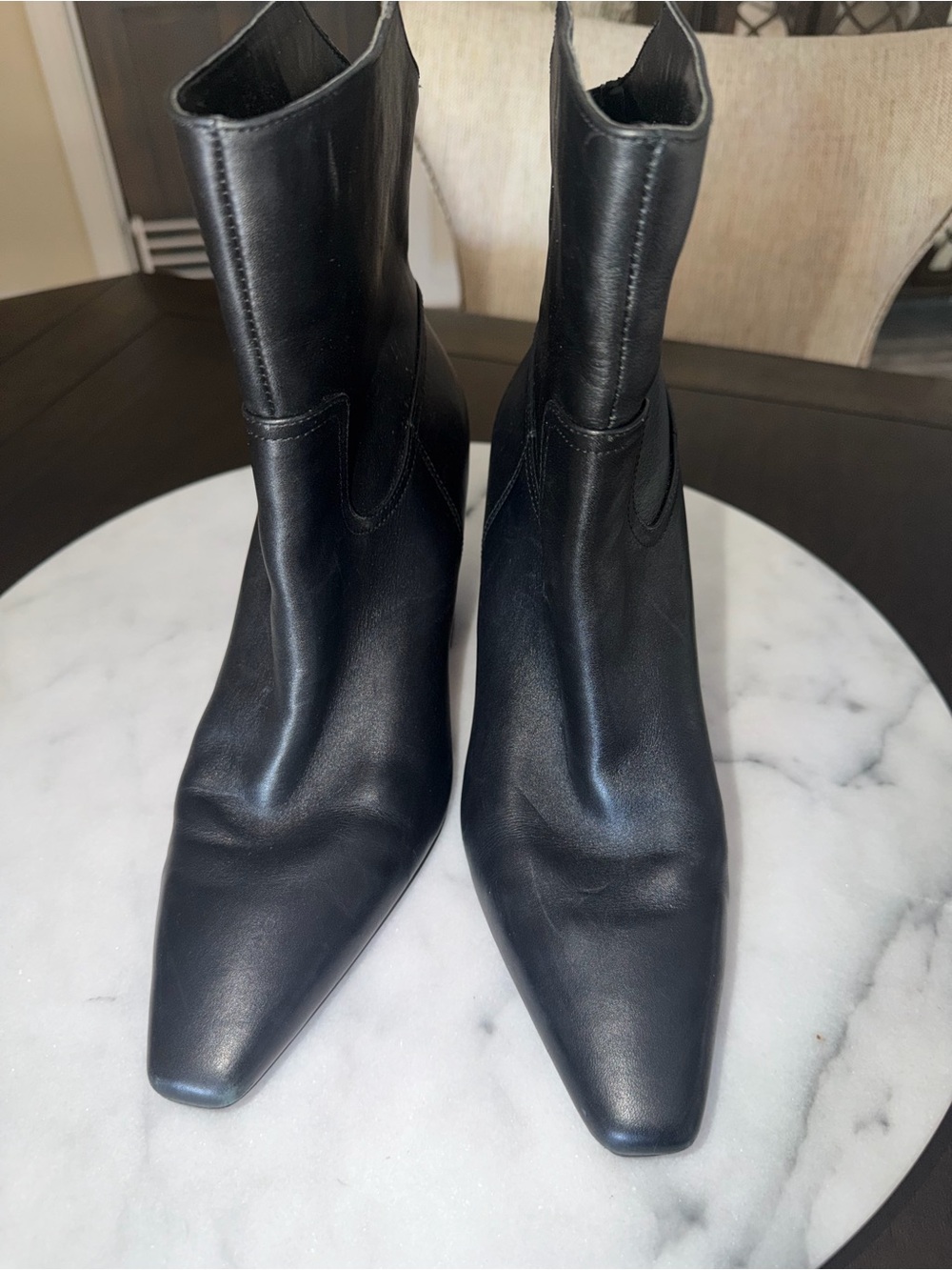 Vince Camuto Black Women's Leather Ankle Boot